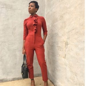 AS0S Jumpsuit with Shirt and Ruffle Detail