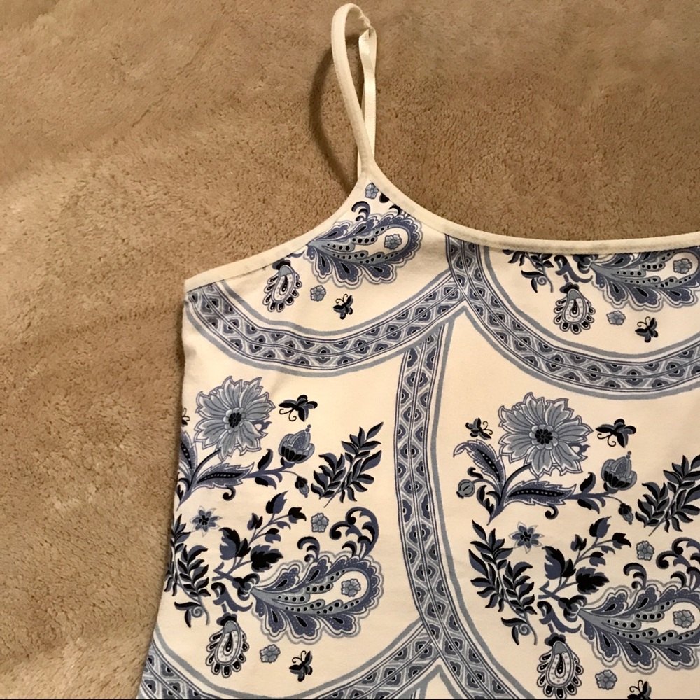 White and blue cami