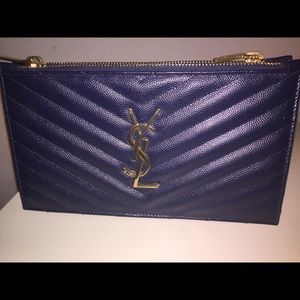 YSL quilted chevron wallet / clutch