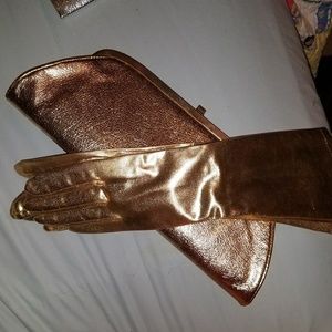 VINTAGE 70S clutch and gloves set