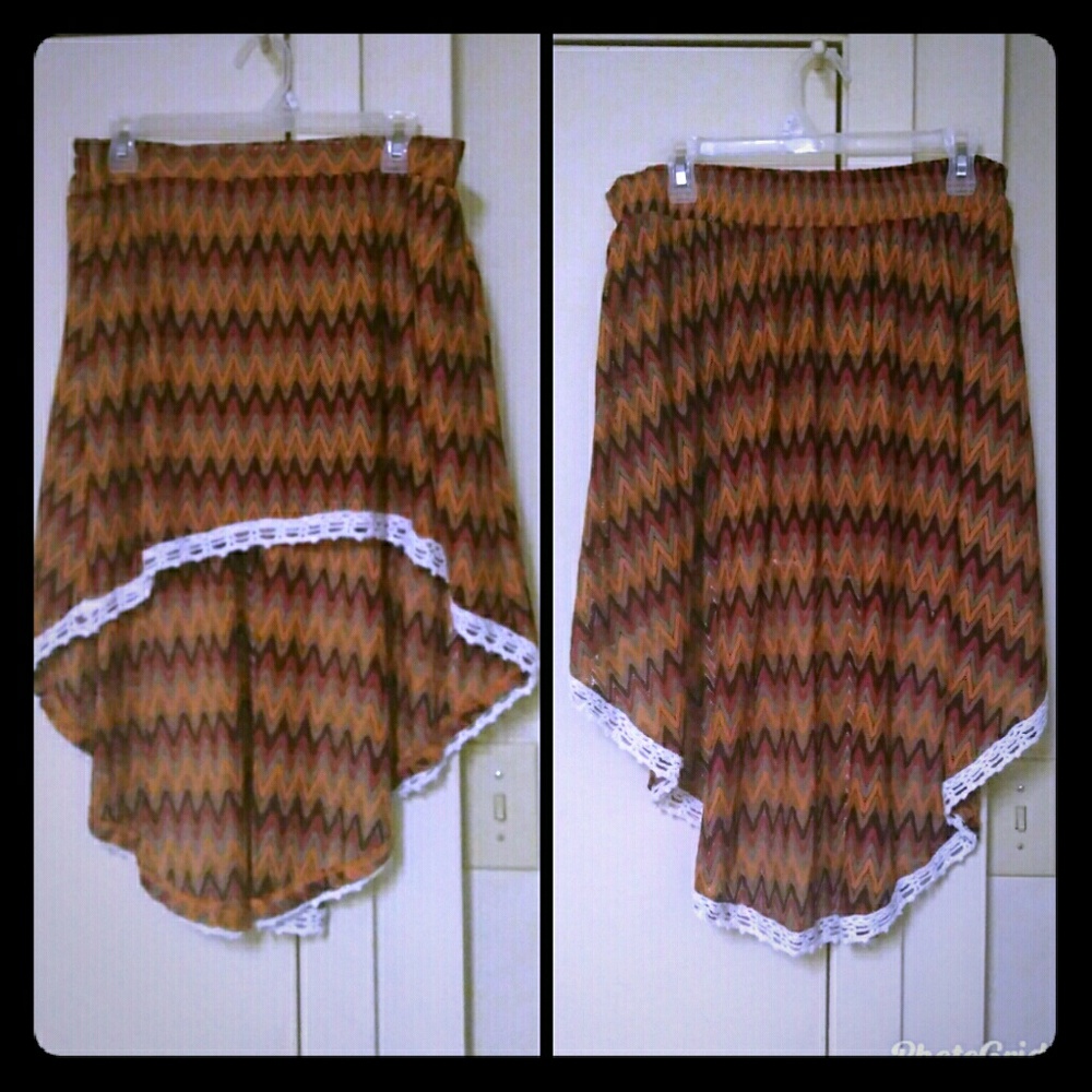 Fall colored high low skirt