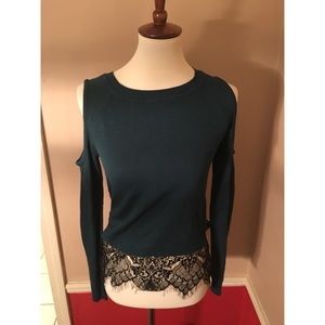 Women’s Cold Shoulder Emerald Sweater