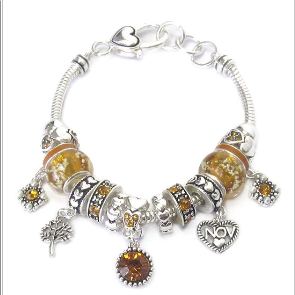 Birthstone theme multi ring bracelet - November
