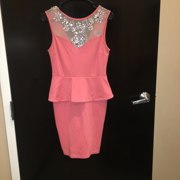 embellished peplum dress