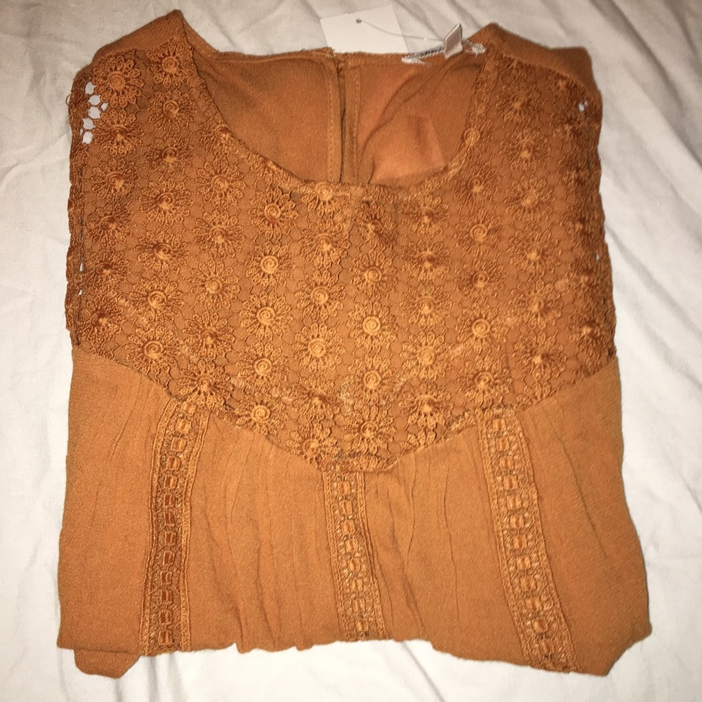 BURNT ORANGE FLOWERY TANK