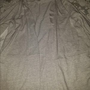 Light gray open cardigan