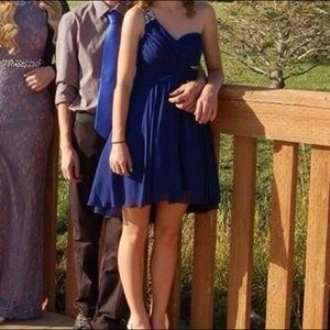 Short blue homecoming dress