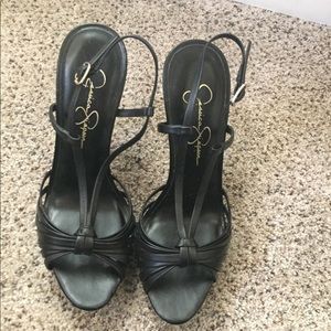 Jessica Simpson black sexy heels, size 7.5