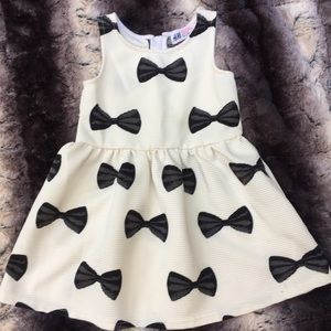 H&M formal dress off white with black bows