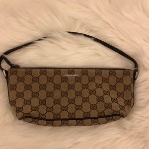 Gucci GG Monogram Brown Pochette, Shoulder Bag