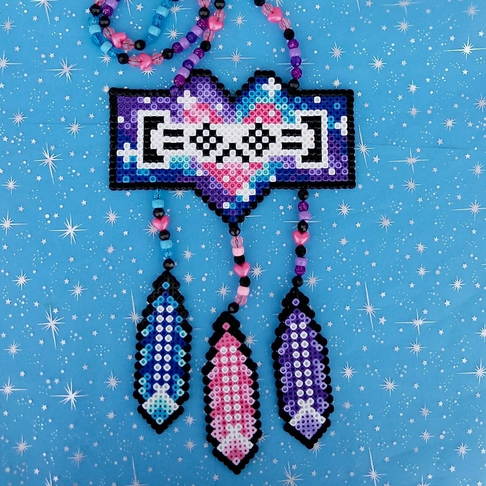 Porter Robinson galaxy perler kandi rave necklace