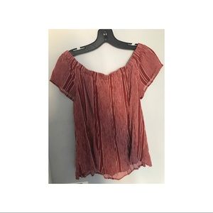 off the shoulder top red stripe bobeau