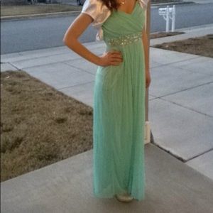 Floor length prom dress and shawl