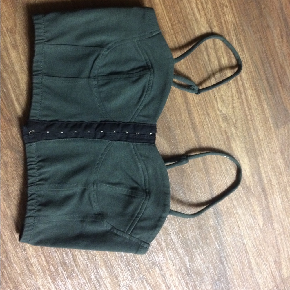 Olive crop top corset