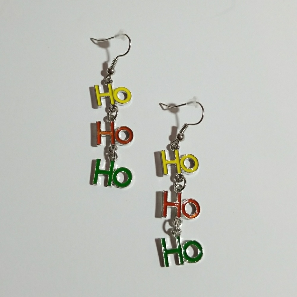 "Ho Ho Ho" Drop Holiday Earrings
