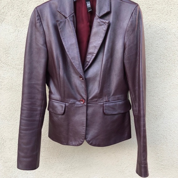Laundry By Shelli Segal Jackets & Blazers - Genuine Leather Jacket in Pearled Eggplant Color