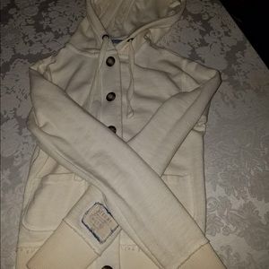 Cream zipped up hoodie
