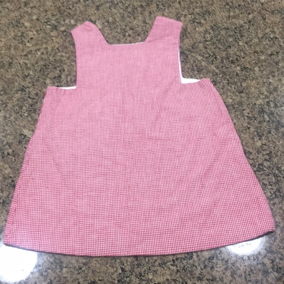 Red & white checkered monogrammed dress - Picture 3 of 5