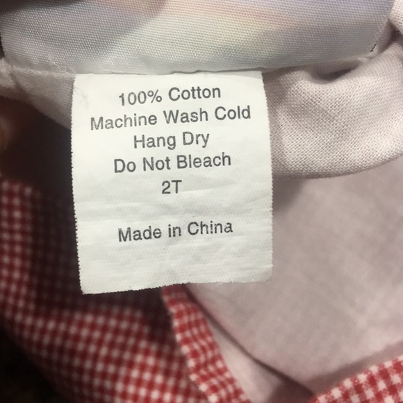 Red & white checkered monogrammed dress - Picture 5 of 5