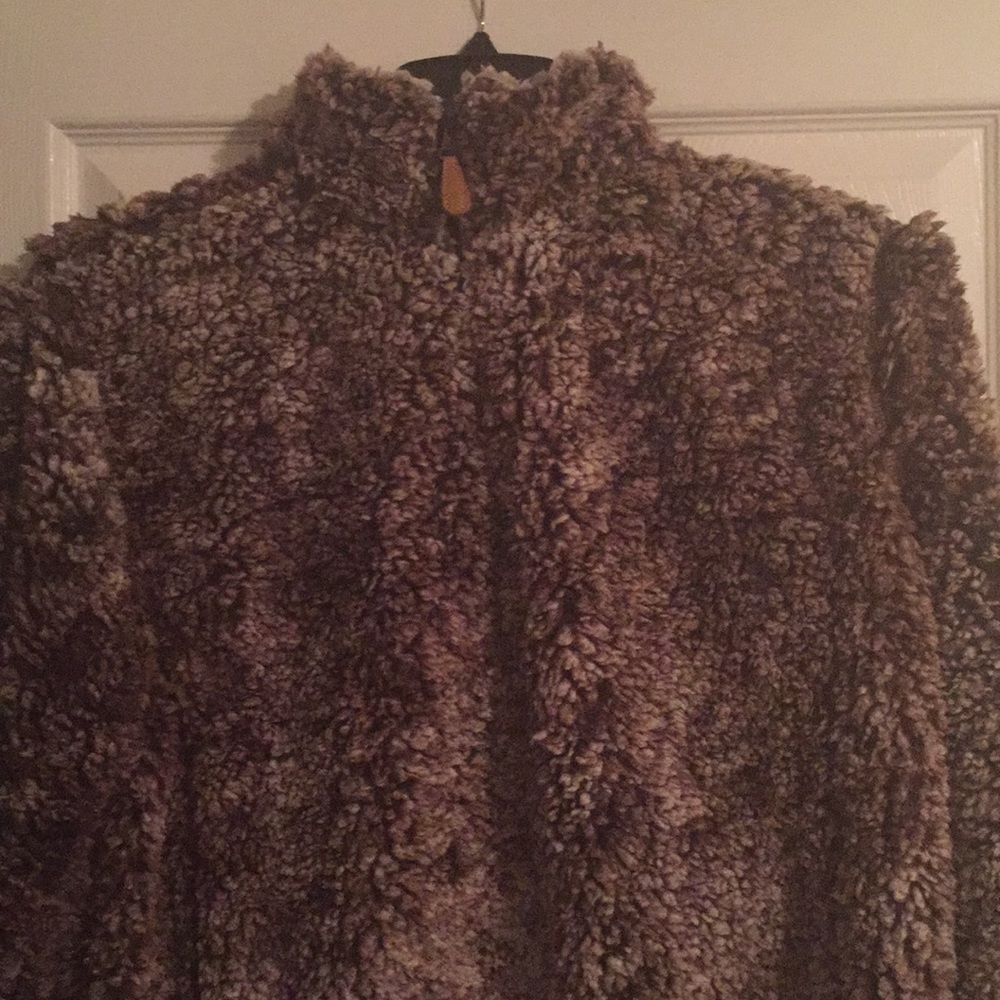 💜 1 Left!!! Mocha Sherpa pullover - Picture 2 of 5