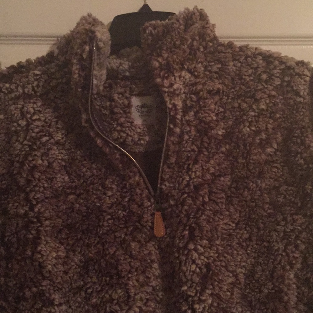 💜 1 Left!!! Mocha Sherpa pullover - Picture 3 of 5