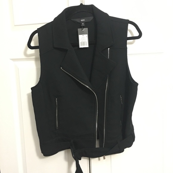 Black Mossimo zipper vest with belt - Picture 4 of 5