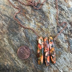 Impression jasper copper necklace