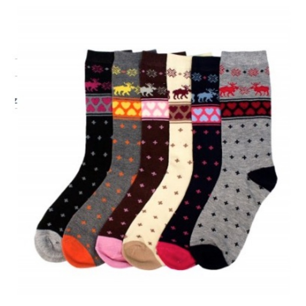 Bundle of Christmas Moose Fair Isle Socks - Picture 1 of 1