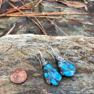 Blue impression jasper earrings!