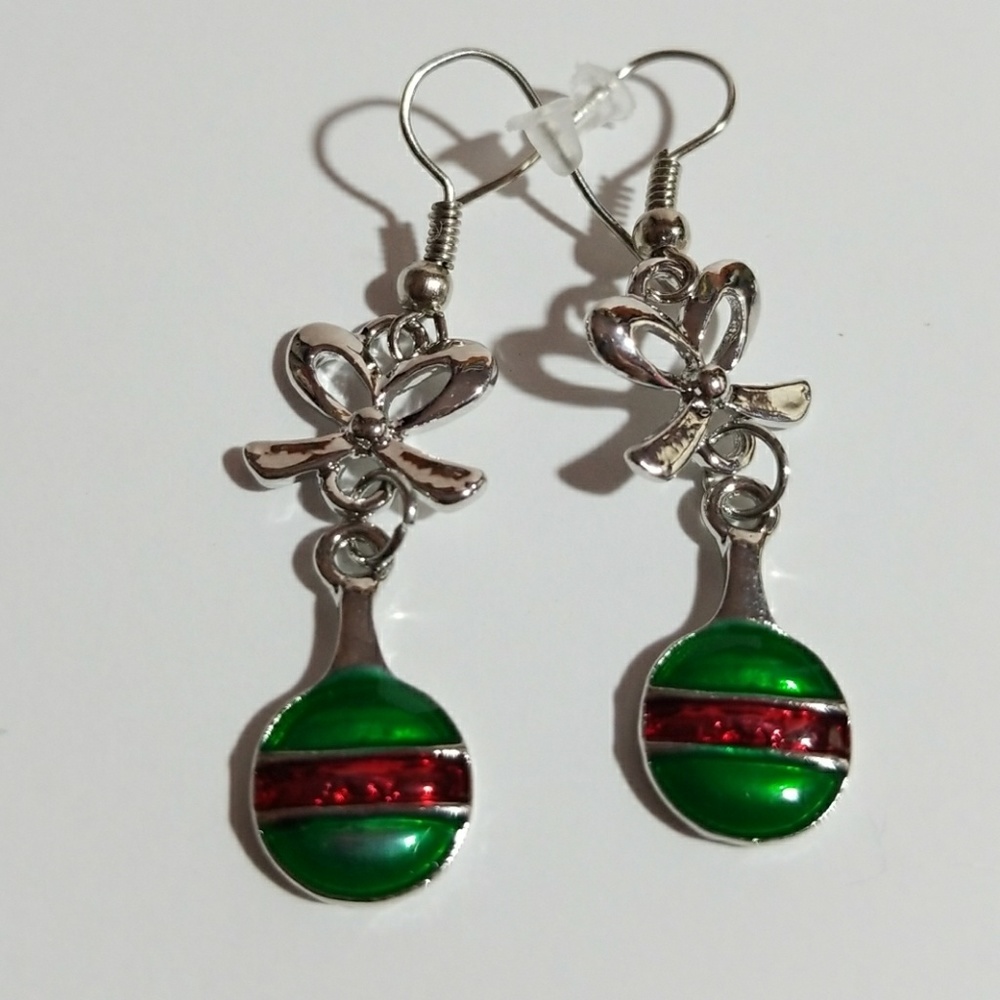 Holiday Earrings (Bow & Christmas Ornament)