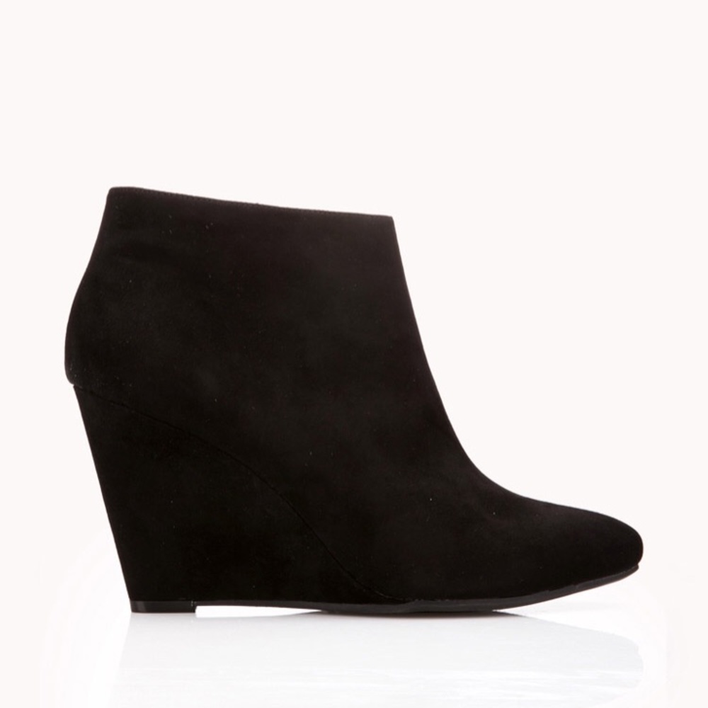 Faux Suede Black Booties