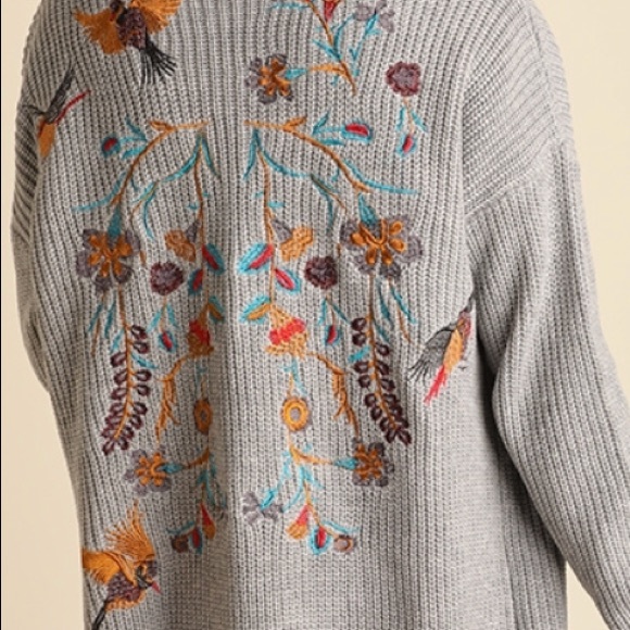 RELISTED Embroidered Long Open Cardigan - Picture 5 of 7