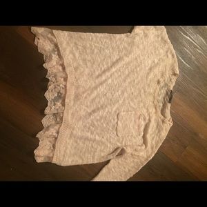 Pink lace sweater