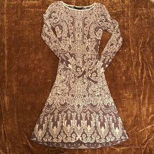 Women’s BCBG XXS Aztec L/S Flare Dress