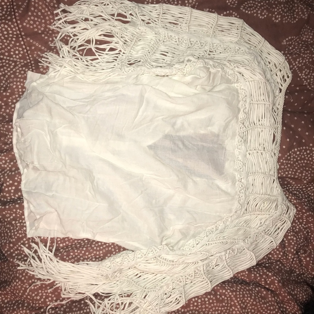 White fringe zara tunic