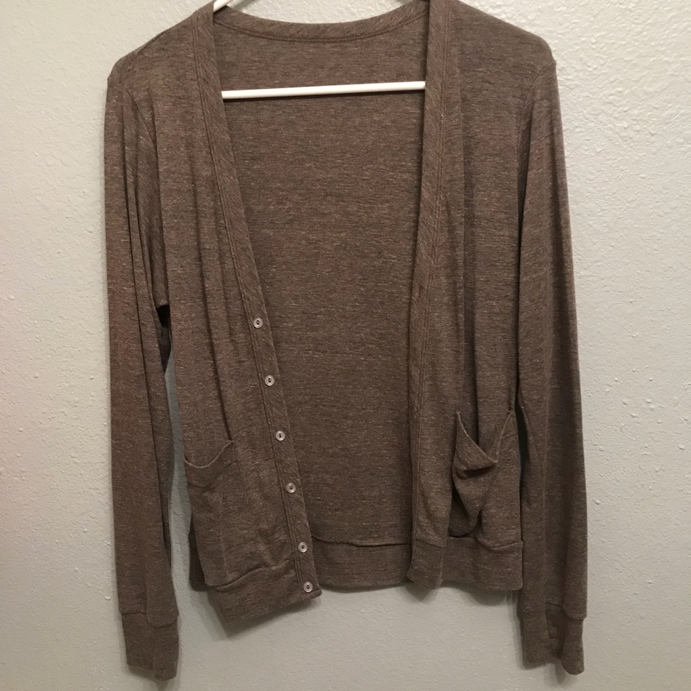 Brown heather American Apparel cardigan