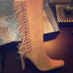 SOLD ❌ Knee High Suede Fringe Boots