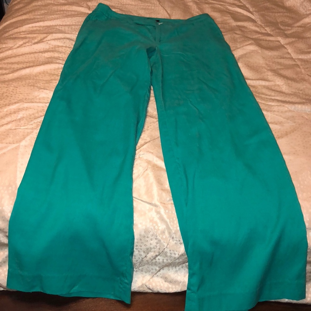 Banana Republic Factory teal wideleg slacks!
