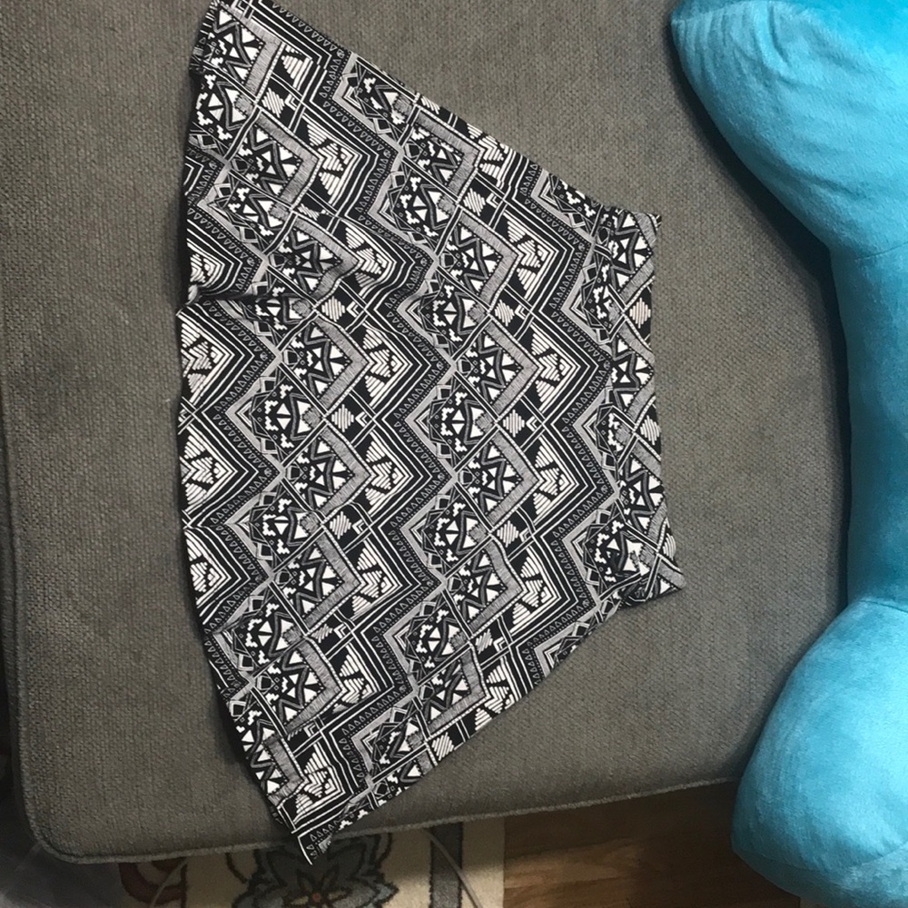pink black and white aztec high waisted skirt
