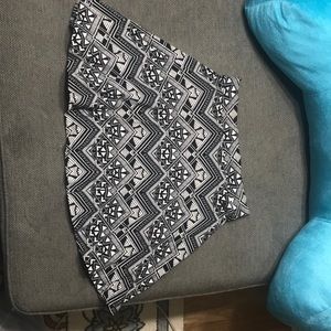 pink black and white aztec high waisted skirt