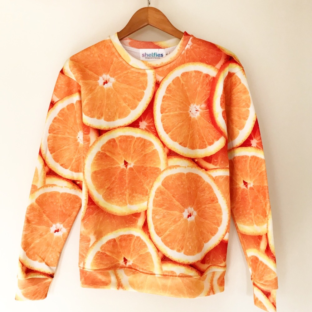 Shelfies Oranges Invasion Orange Slice Sweater