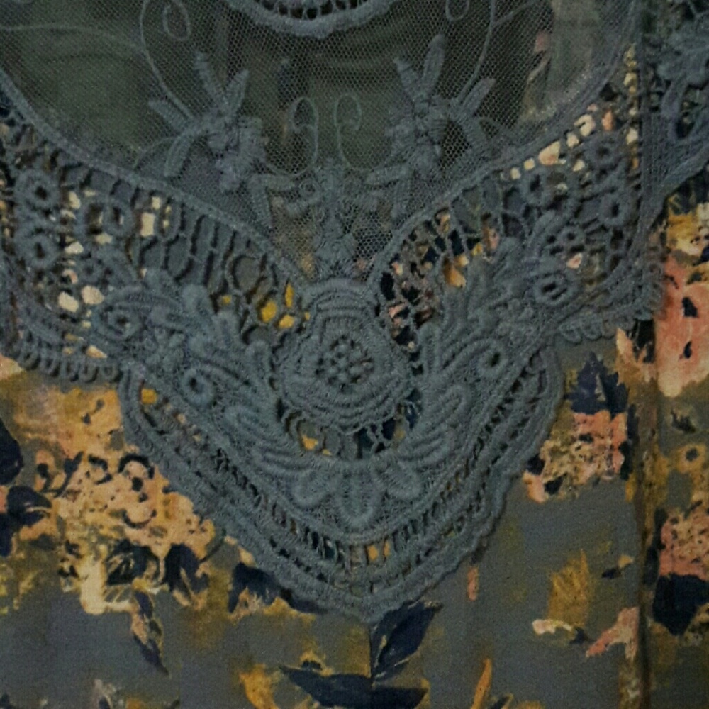 Floral and lace romper