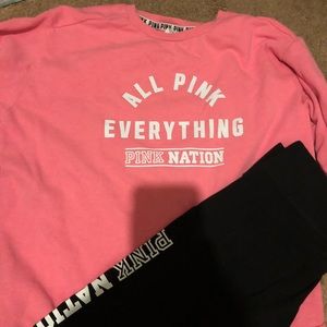 Victoria secret pink sweatshirt and leggings