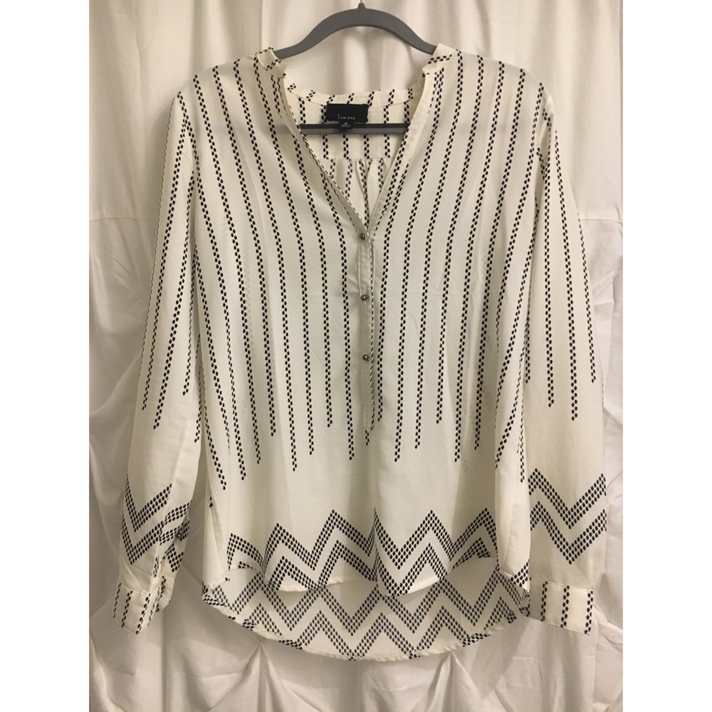 White and black blouse