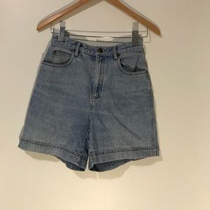 Light wash denim shorts