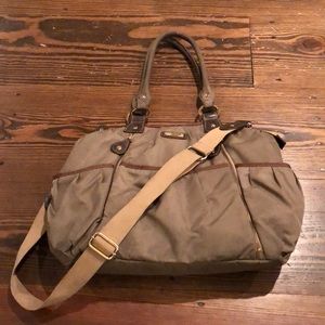 Stork sack diaper bag/ olive green