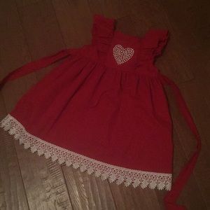 Girls Dress Red Christmas Smocked A Lot Size 2t