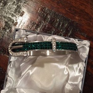 Crystal Bangle Dark Green