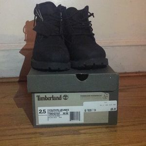 Black Timberlands Youth Size 2.5