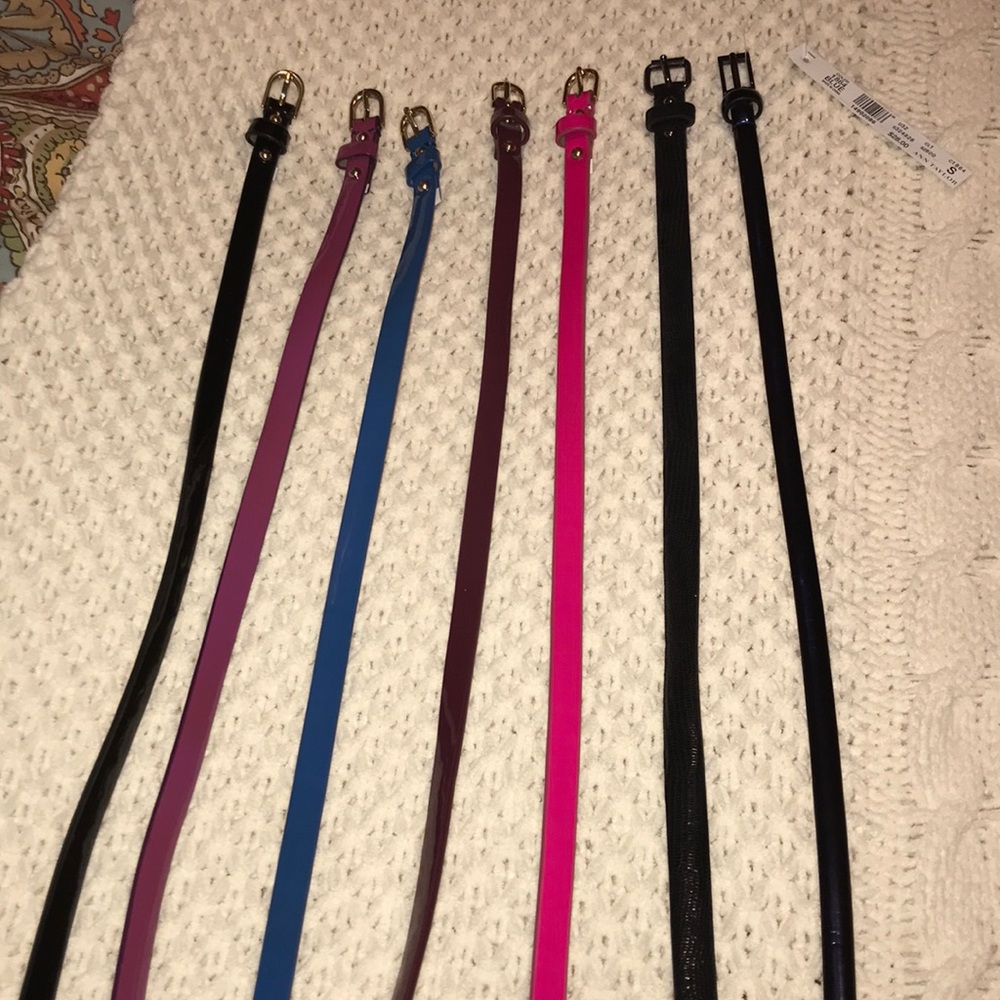 Ann Taylor genuine leather skinny belts🌈
